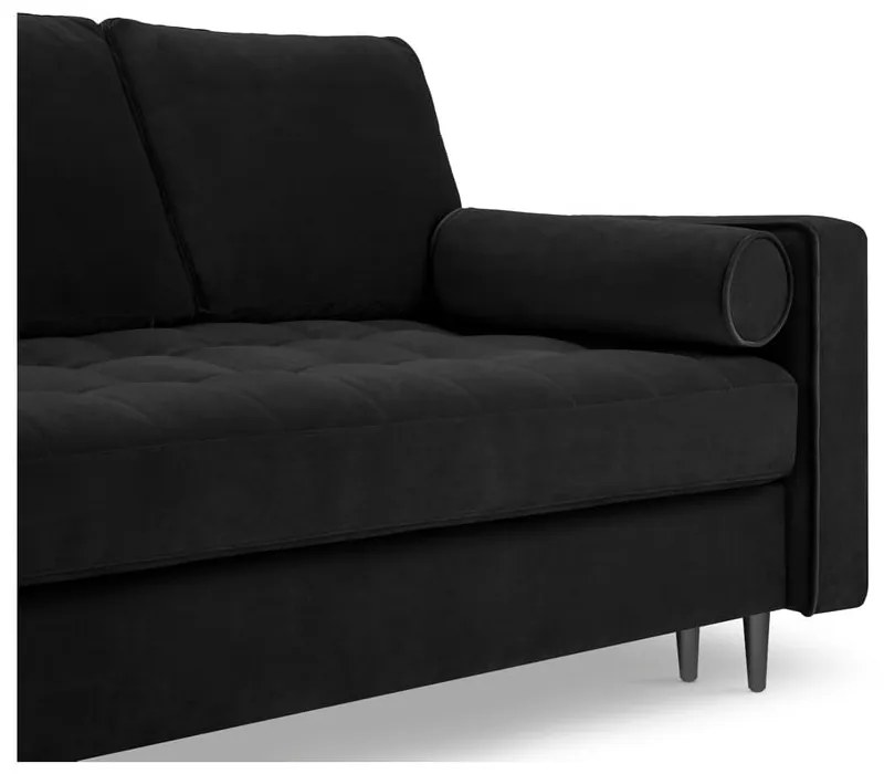 Santo fekete kinyitható bársonykanapé - Milo Casa