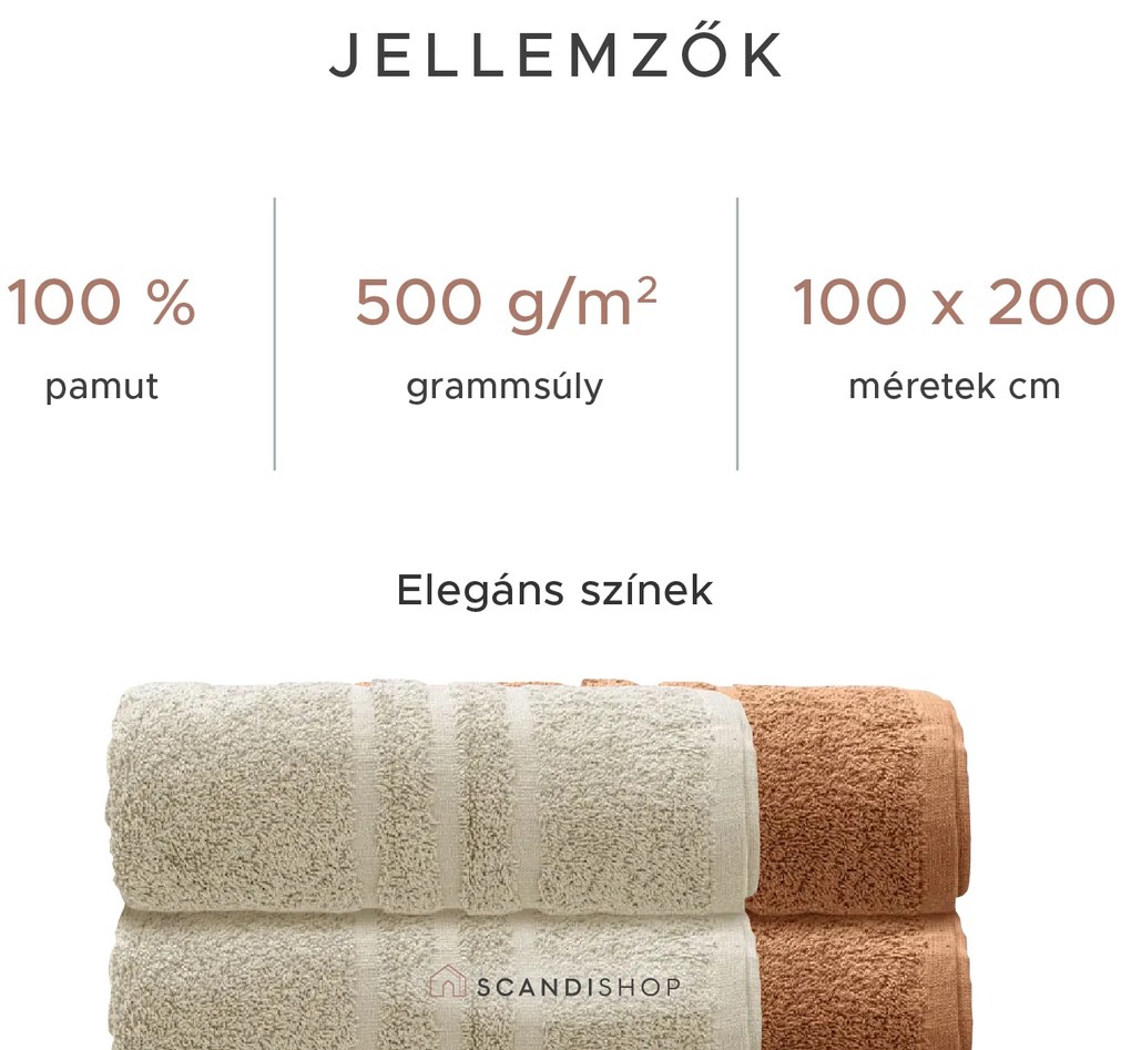 Comfort Maxi 100x200 cm krém fürdőlepedő, 100% pamut