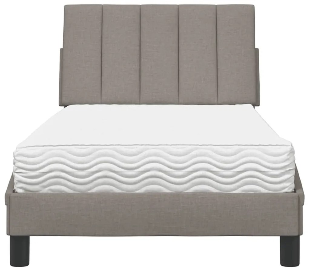 tópszínű szövet ágy matraccal 90x190 cm