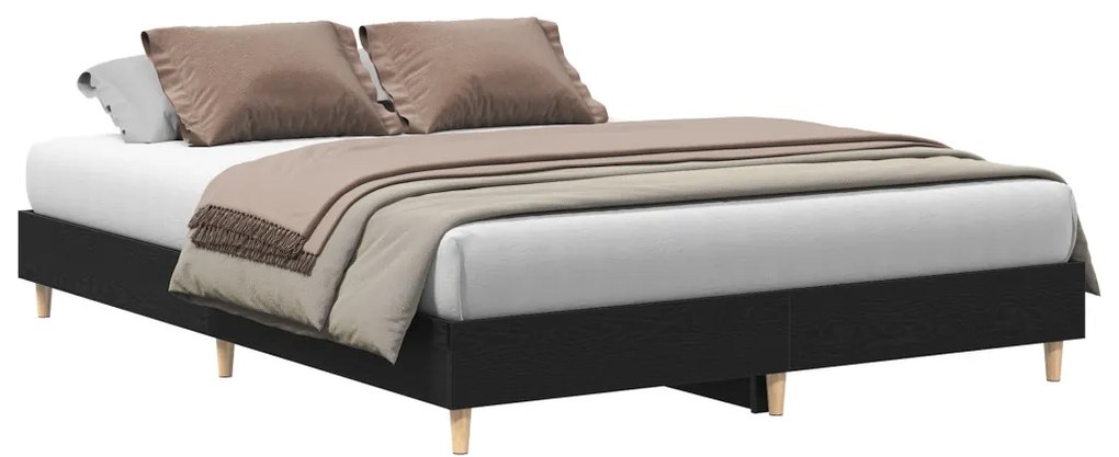 Ágykeret Fekete tölgy 140 x 200 cm Faanyag