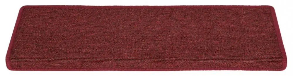15 db lépcsőszőnyeg 65 x 21 x 4 cm bordó téglalap alakú széllel