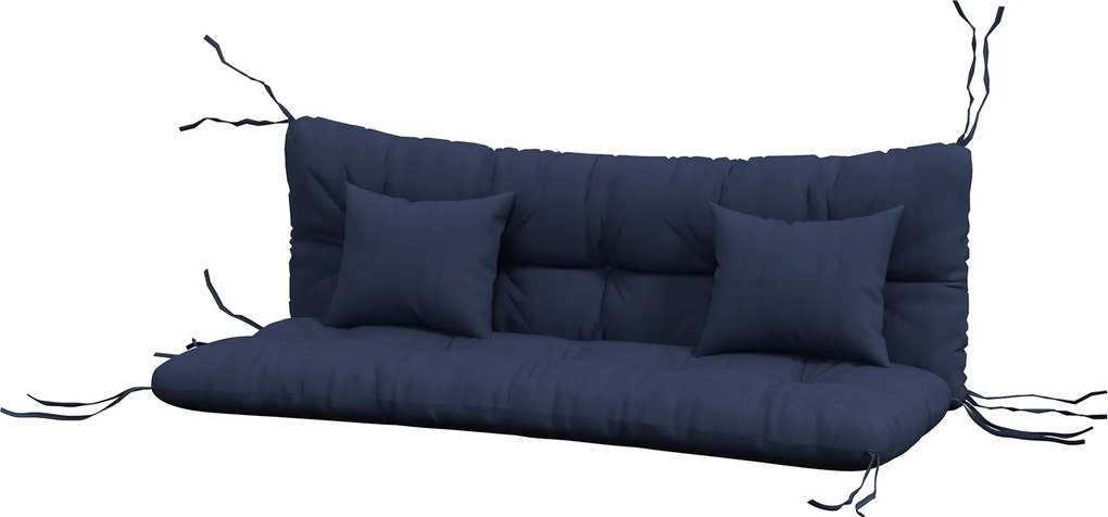 Outsunny 4 részes tűzött padpárna szett, 150 x 50 cm, vízlepergető, kikötőkkel, 10–12 cm vastag ülés- és háttámasz – Aosom