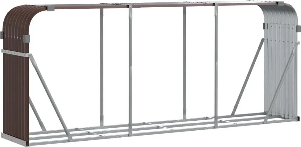 vidaXL barna horganyzott acél rönktartó 234 x 45 x 100 cm