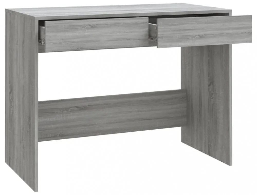szürke sonoma színű szerelt fa íróasztal 101x50x76,5 cm