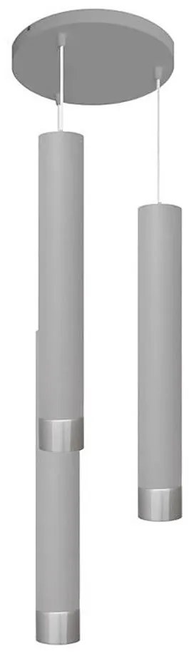 LED csillár TUBA 3xGU10/4,8W/230V szürke/fényes króm
