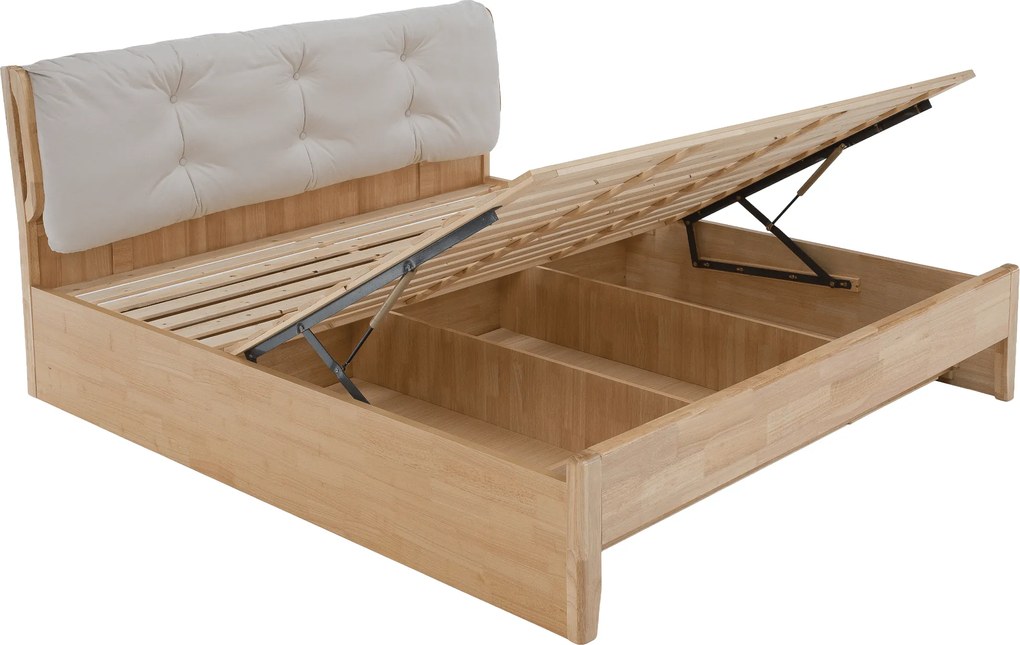 Franciaágy, 160x200, masszív fa, természetes, FLORENCIA