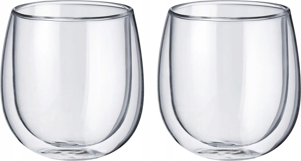 2 db duplafalú pohár, 250ml, 90x85x85 mm