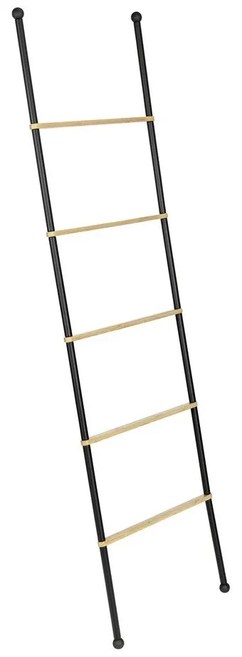 Fekete-natúr színű fém dekorációs létra Bambusa – Wenko