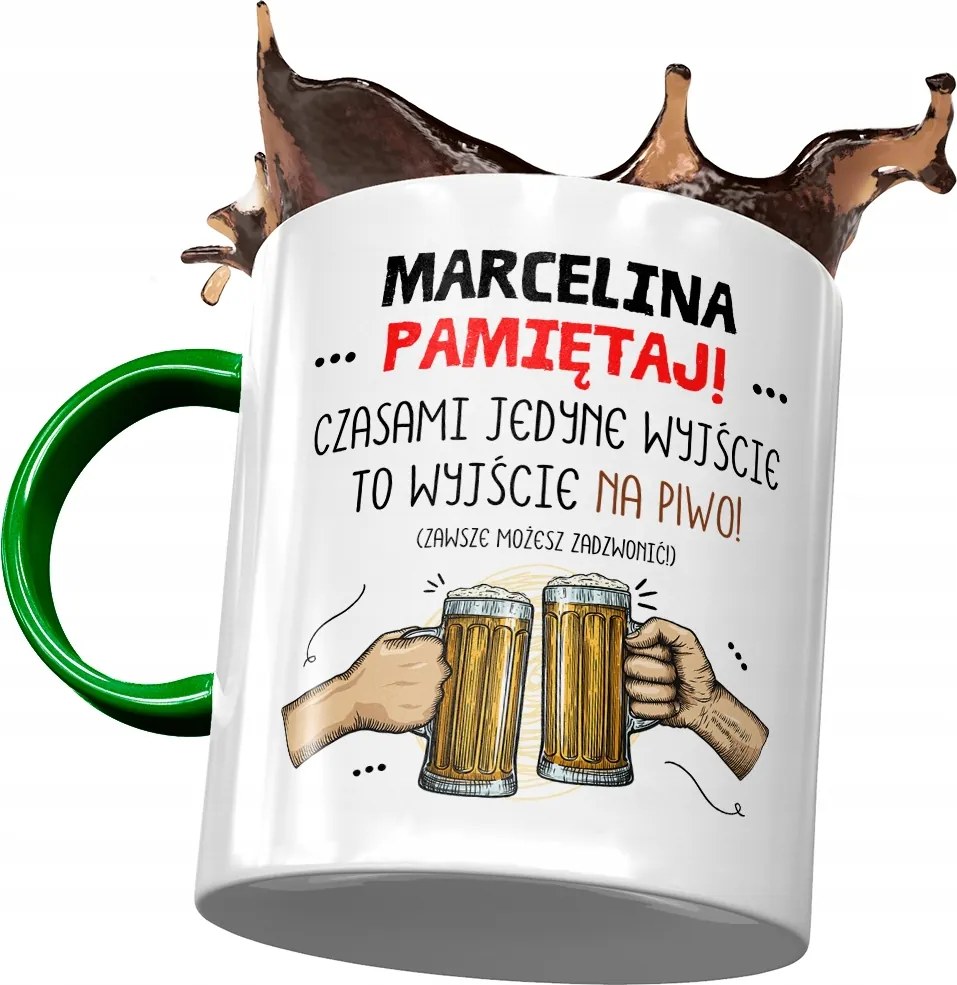 Zöld Bögre Marcelina Feleség Barátnő Ajándék Nyomtatott Fotóval