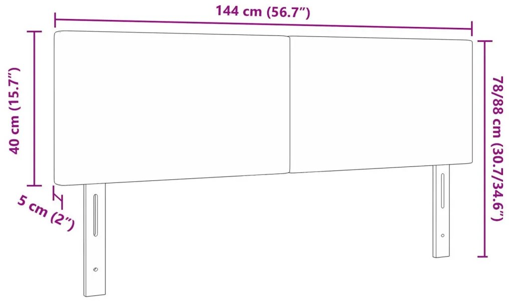 Fejtámla Egyszerű Design Világosszürke 140 cm Kordbársony
