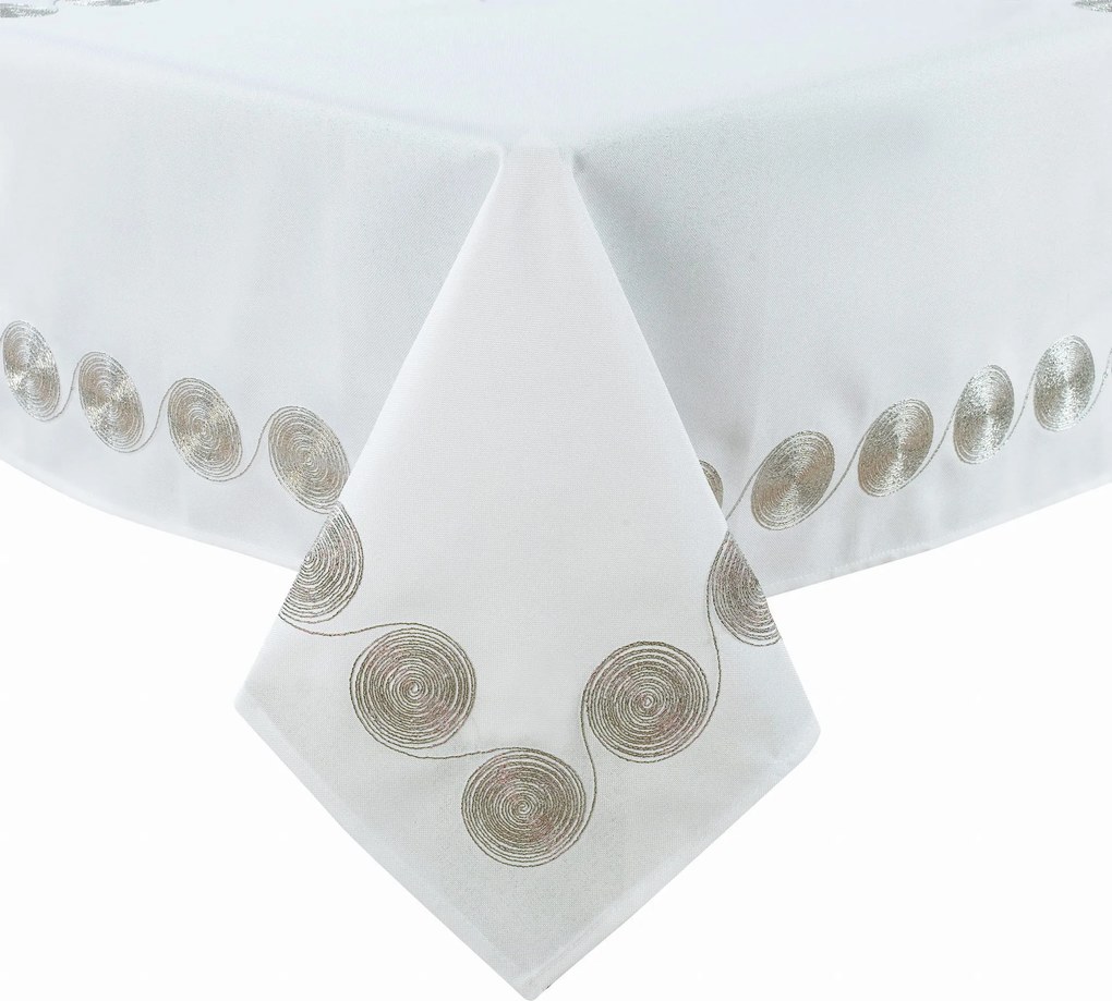 Asztali futó 50x100 Asteria fehér Hímzett ezüst