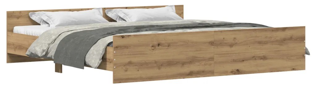 Ágykeret fejtámlával kézműves tölgy 200 x 200 cm Faanyag
