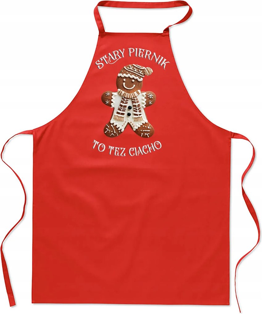 Női Konyhai Kötény férfi karácsonyi pamut nyomott mintás piros