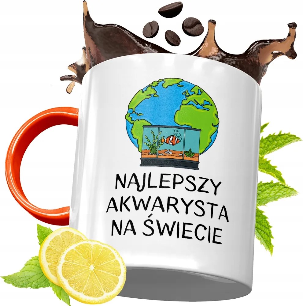 Narancssárga Bögre Akvarista Ajándék fényképes nyomtatással