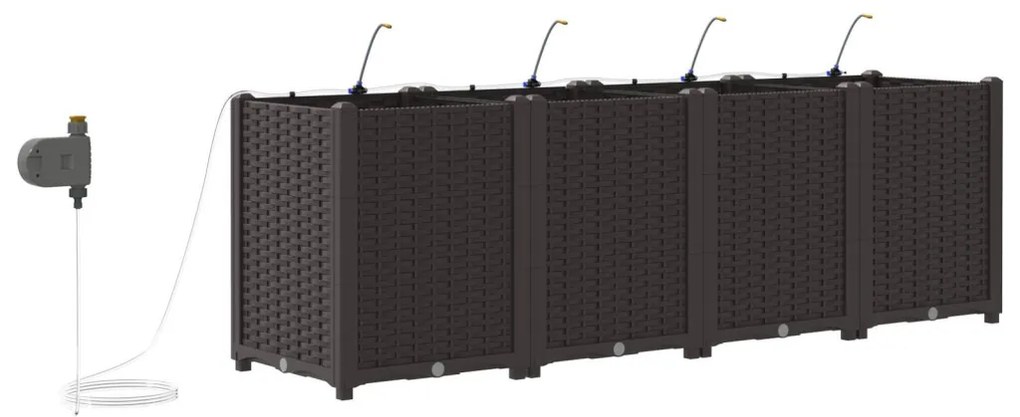 Kerti ültetők Barna 160 x 40 x 52 cm Acél