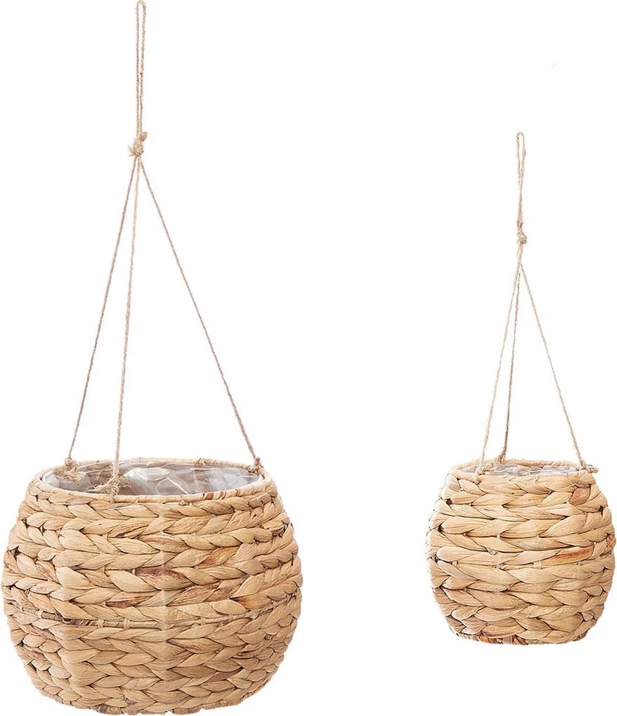 Függő Virágtartók Tengerifűből 2 Db Ø 16 26 CM Barna