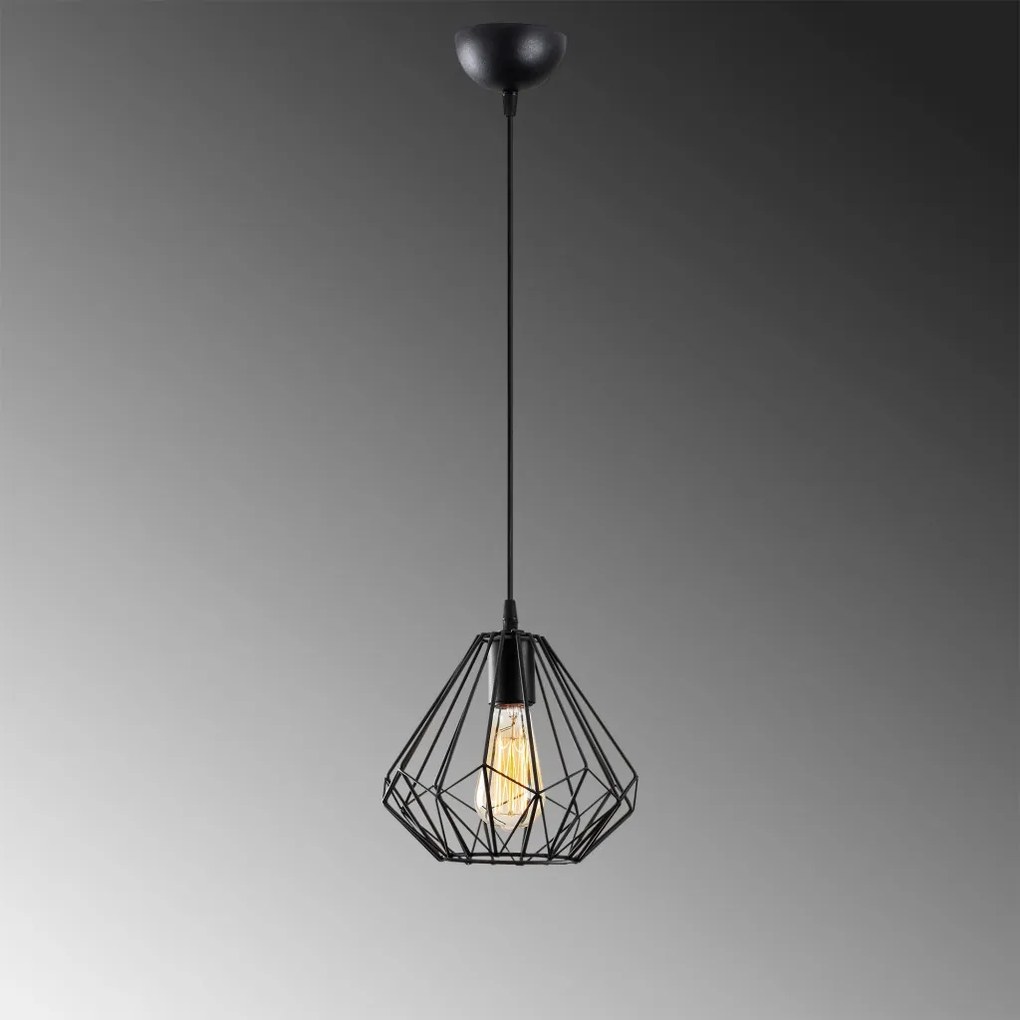 Diamond 704-S fekete fém függőlámpa, Ø23 cm