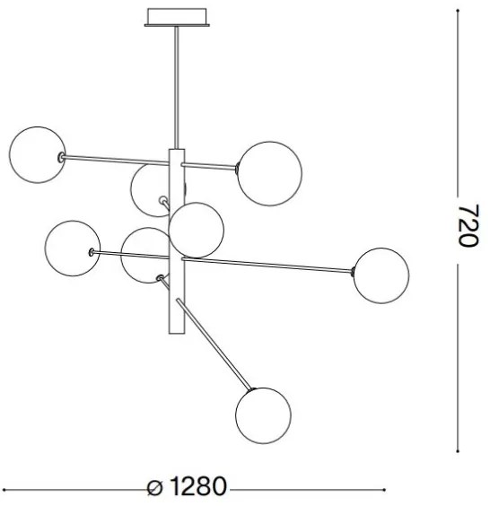 Ideal Lux - LED Csillár rúdon EQUINOXE 8xG4/2W/230V átm. 128 cm króm/átlátszó