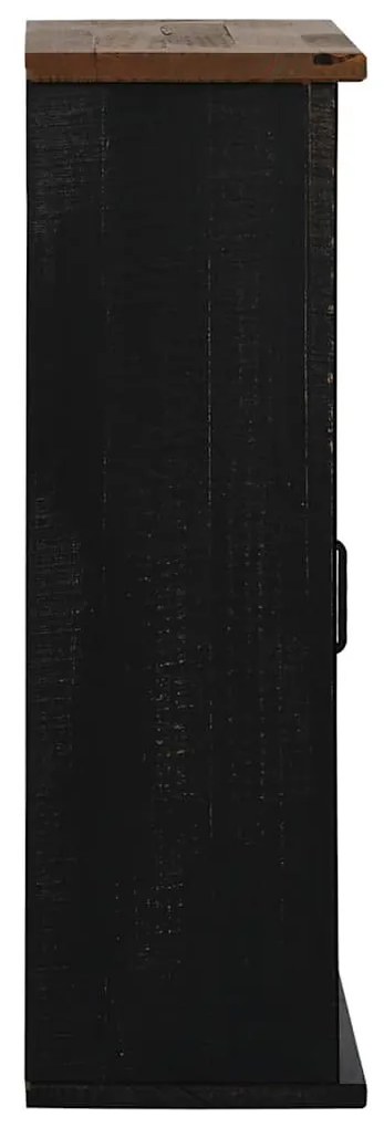 HALDEN fekete fenyőfa akasztószekrény tolóajtóval 49x22,5x70 cm