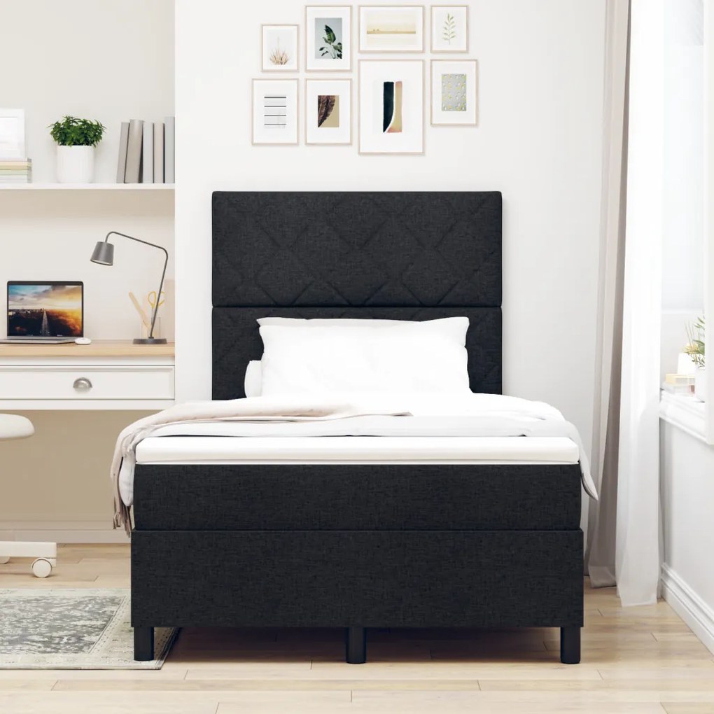 Boxspring ágy matraccal Fekete Kislábas Szövet