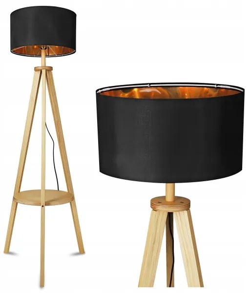 Fekete állólámpa 1xE27/40W/230V