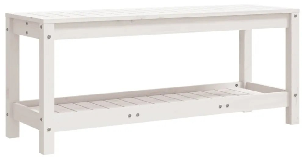 fehér tömör fenyőfa kerti pad 108x35x45 cm