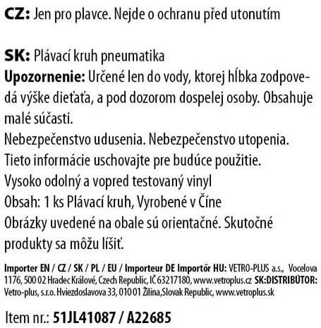 Vetro-Plus Felfújható karika Gumiabroncs, átmérő90 cm