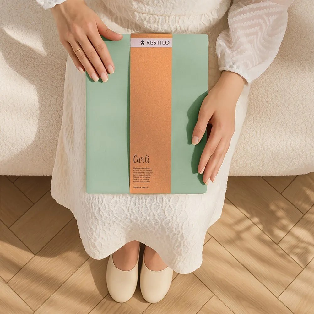 Mentazöld dimout (részleges sötétítő) függöny 140x250 cm Carli – Restilo