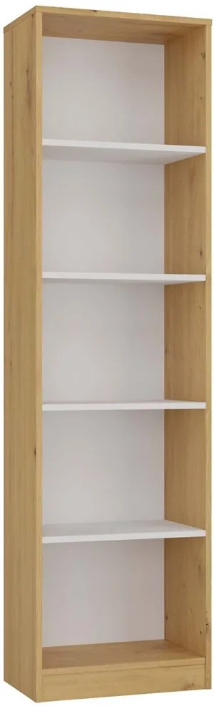 Aldabra R50 polcos szekrény, 50x182x30 cm, tölgy-fehér
