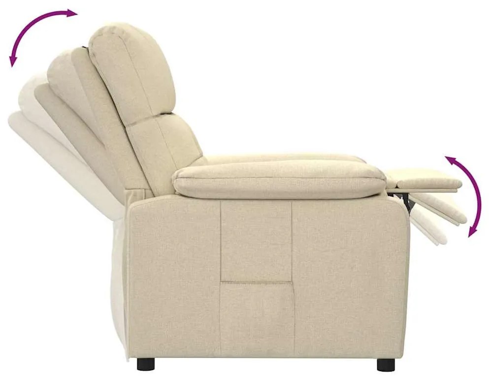 krémszínű szövet dönthető fotel