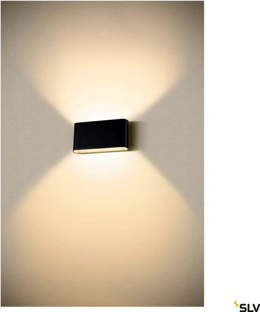 SLV 1007144 OVAL Modern Kültéri Fali Lámpa Fekete, Átlátszó LED IP65