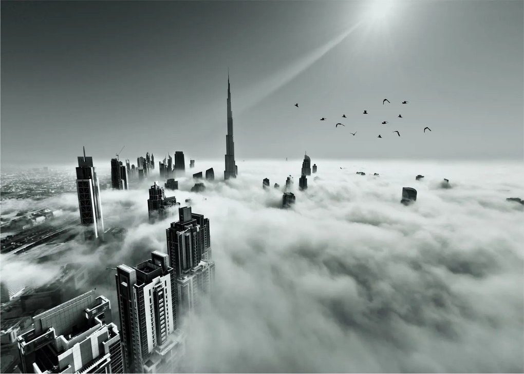 Kép - Felhőkarcolók Dubaiban (üvegen) (70x50 cm)