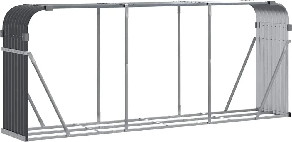 vidaXL antracit színű horganyzott acél fatörzstartó 234 x 45 x 100 cm