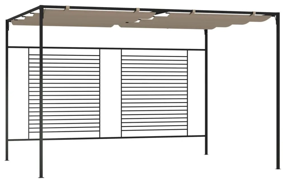 tópszínű pavilon behúzható tetővel 3 x 4 x 2,3 m 180 g/m²
