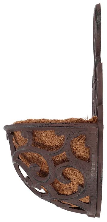 Öntöttvas fali virágtartó kókuszrost betéttel, 29 x 37 cm