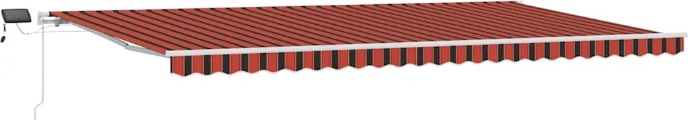 vidaXL Behúzható napellenző narancssárga és barna 600 × 300 cm
