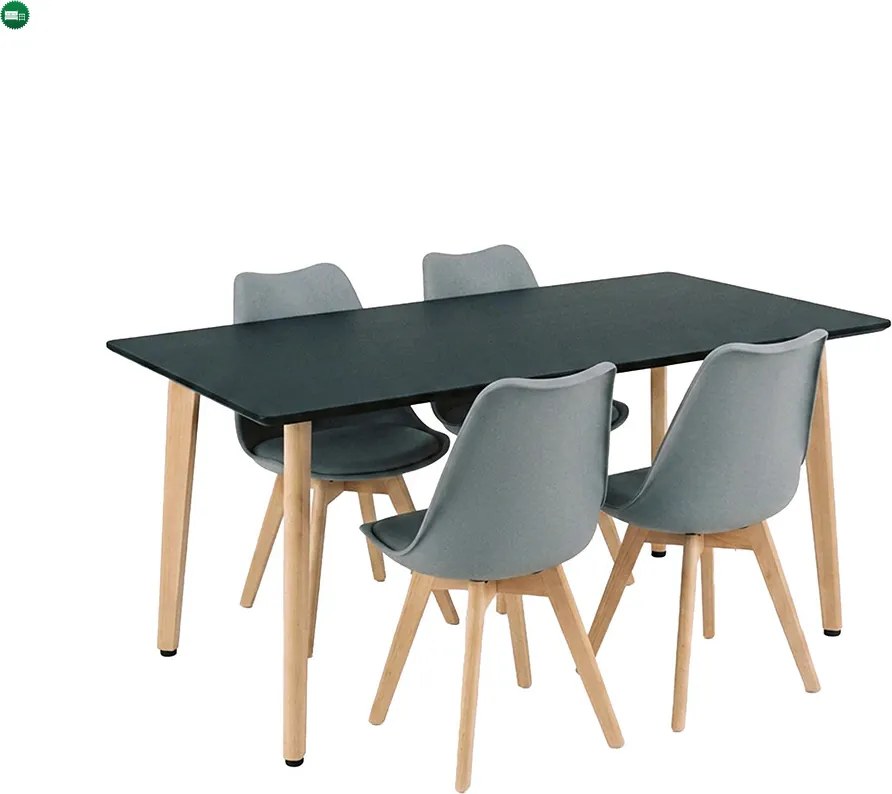 Silla 150 4+1 étkező garnitúra fekete-szürke