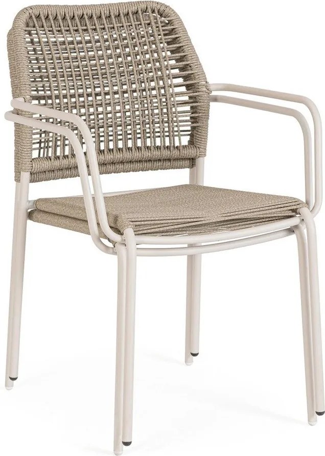 Bézs-natúr színű fém kerti szék Jable – Bizzotto
