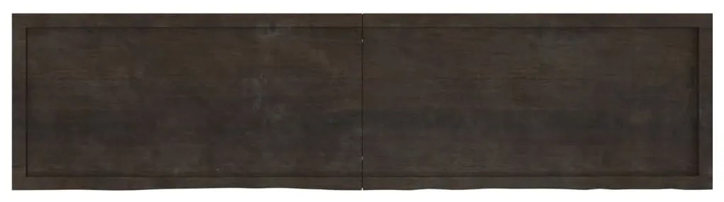 sötétbarna kezelt tömör tölgyfa fali polc 200 x 50 x (2-6) cm