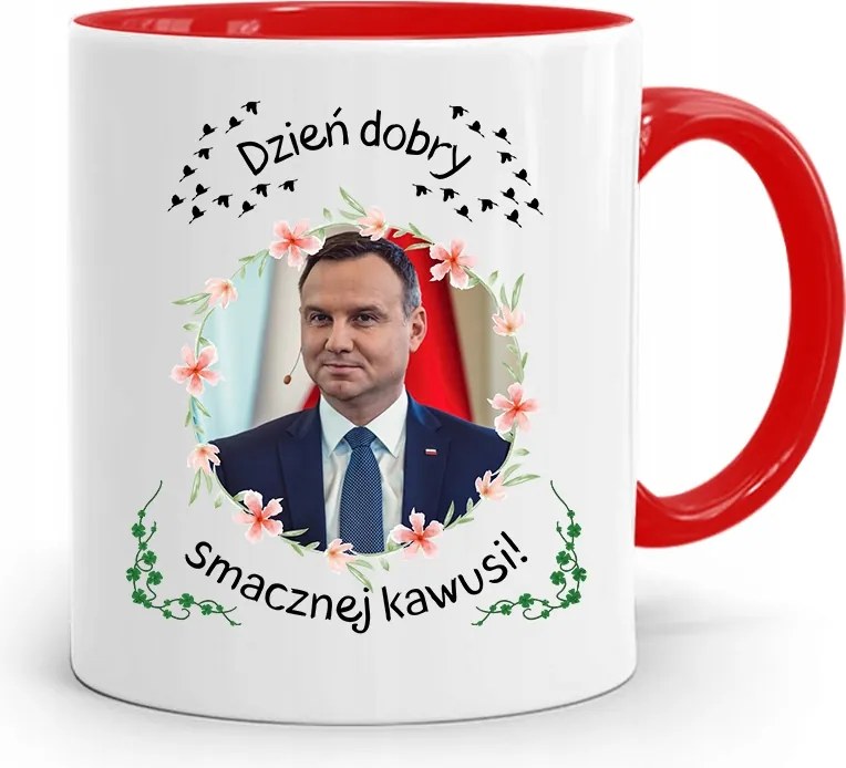 Piros Elnöki Bögre Andrzej Duda Pis Egészség felirattal