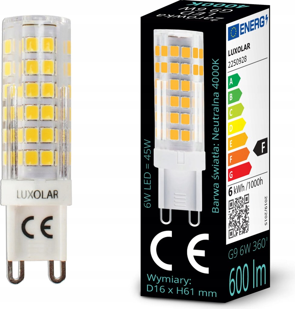 Led Izzó G9 6W Smd 4000K Nw 600lm Semleges szín