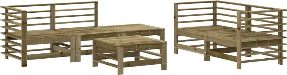 vidaXL 6 részes impregnált fenyőfa kerti ülőgarnitúra