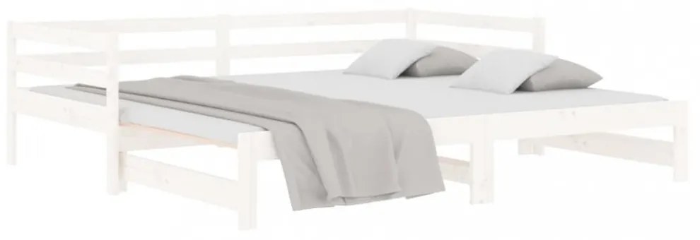 vidaXL fehér kihúzható nappali ágy matrac nélkül 90x190 cm