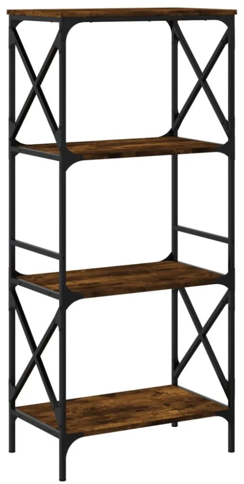 4 szintes füstös tölgy szerelt fa könyvespolc 59 x 35 x 132 cm