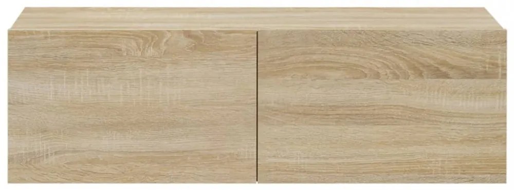 4 db sonoma tölgy színű fali TV-szekrény 100 x 30 x 30 cm