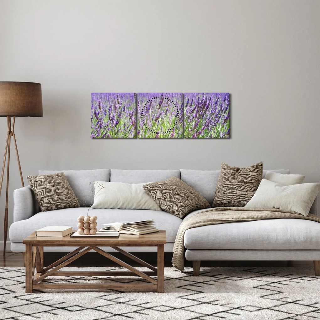 Egy mező képe a levendulával (órával) (90x30 cm)