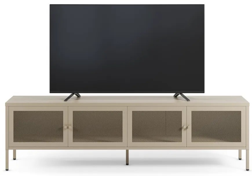 Krémszínű fém TV-állvány 160x50x35 cm Fayna – Marckeric
