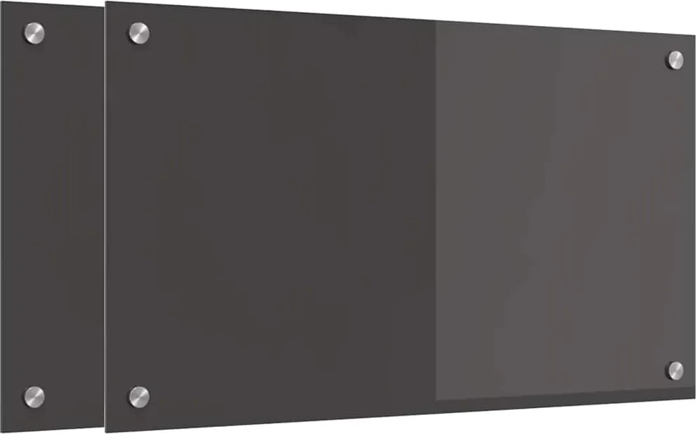 vidaXL Konyhai splashback 2 pcs Sötétszürke 70 x 40 cm edzett üveg