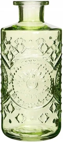 Üveg váza gyertyatartó 21 cm üveg zöld