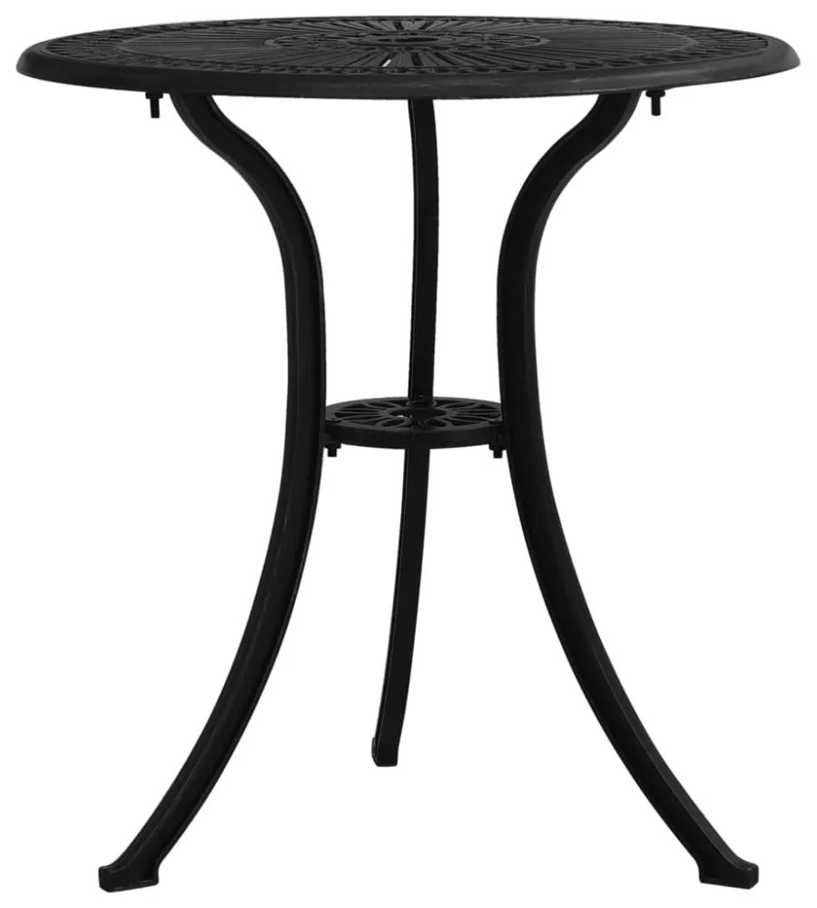 fekete öntött alumínium kerti asztal 62 x 62 x 65 cm